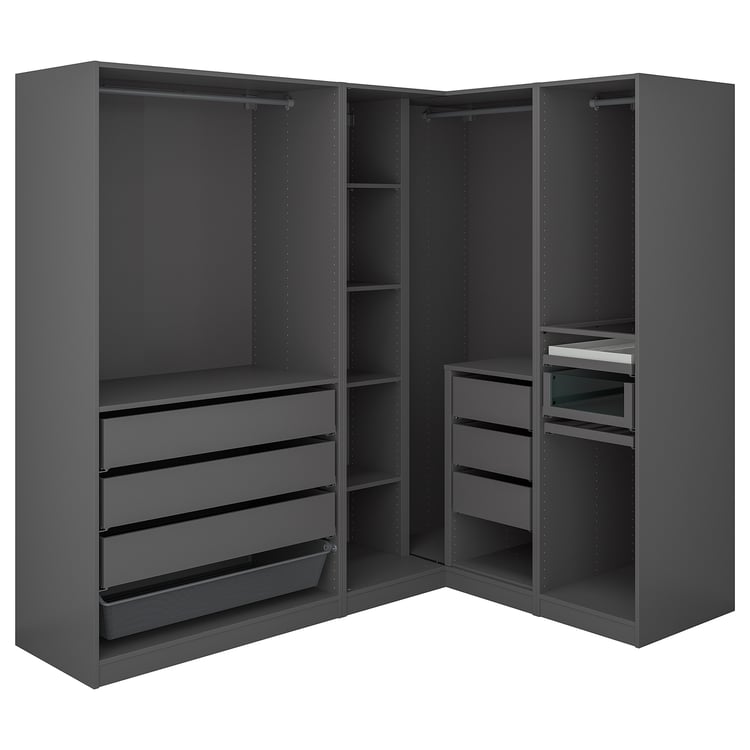 PAX Corner wardrobe dark grey IKEA