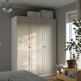 PAX / FLISBERGET Wardrobe combination, white/light beige, 150x60x201 cm
