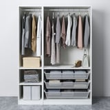 PAX / FLISBERGET Wardrobe combination, white/light beige, 150x60x201 cm