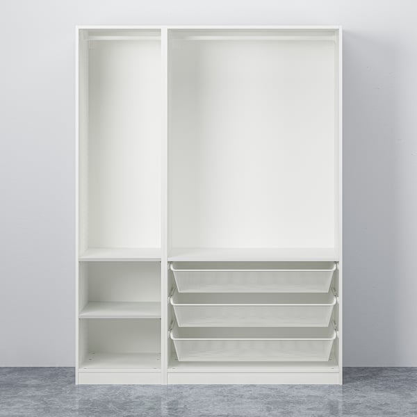 PAX / FLISBERGET Wardrobe combination, white/light beige, 150x60x201 cm