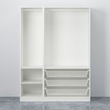 PAX / FLISBERGET Wardrobe combination, white/light beige, 150x60x201 cm