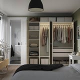 PAX / FLISBERGET Wardrobe, white/light beige, 200x60x201 cm