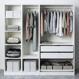 PAX / FLISBERGET Wardrobe, white/light beige, 200x60x201 cm