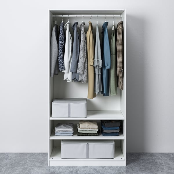 PAX / FLISBERGET Wardrobe, white/light beige, 100x60x201 cm