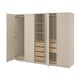 PAX / FORSAND Wardrobe combination, grey-beige/white stained oak effect grey-beige, 250x60x201 cm