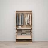PAX / FORSAND Wardrobe combination, white stained oak effect/white stained oak effect, 100x60x201 cm
