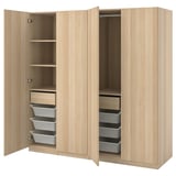 PAX / FORSAND Wardrobe combination, white stained oak effect/white stained oak effect, 200x60x201 cm