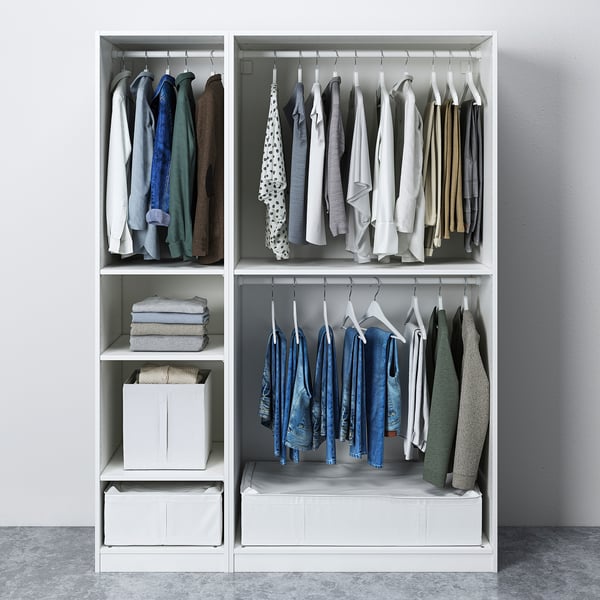 PAX / FORSAND Wardrobe combination, white/white stained oak effect, 150x60x201 cm