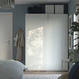 PAX / HASVIK Wardrobe combination, white/white, 150x43x201 cm