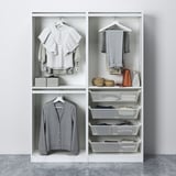 PAX / HASVIK Wardrobe combination, white/white, 150x43x201 cm