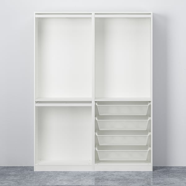 PAX / HASVIK Wardrobe combination, white/white, 150x43x201 cm