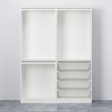 PAX / HASVIK Wardrobe combination, white/white, 150x43x201 cm