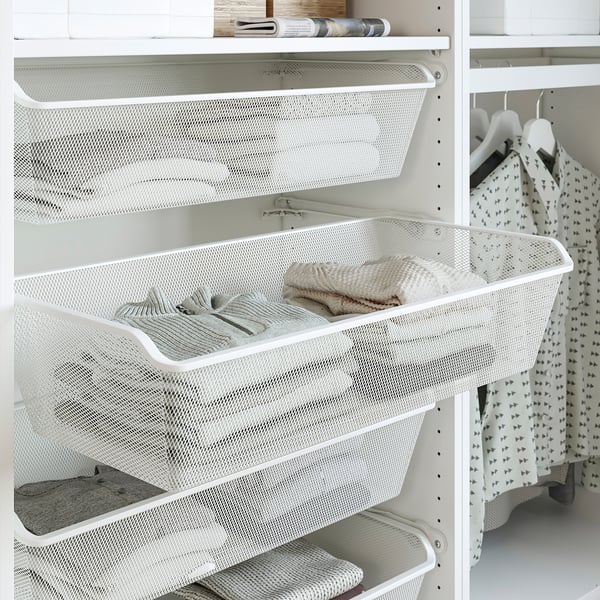 PAX / HASVIK Wardrobe combination, white/white, 150x43x201 cm