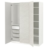 PAX / MISTUDDEN Wardrobe combination, white/grey patterned, 150x60x201 cm
