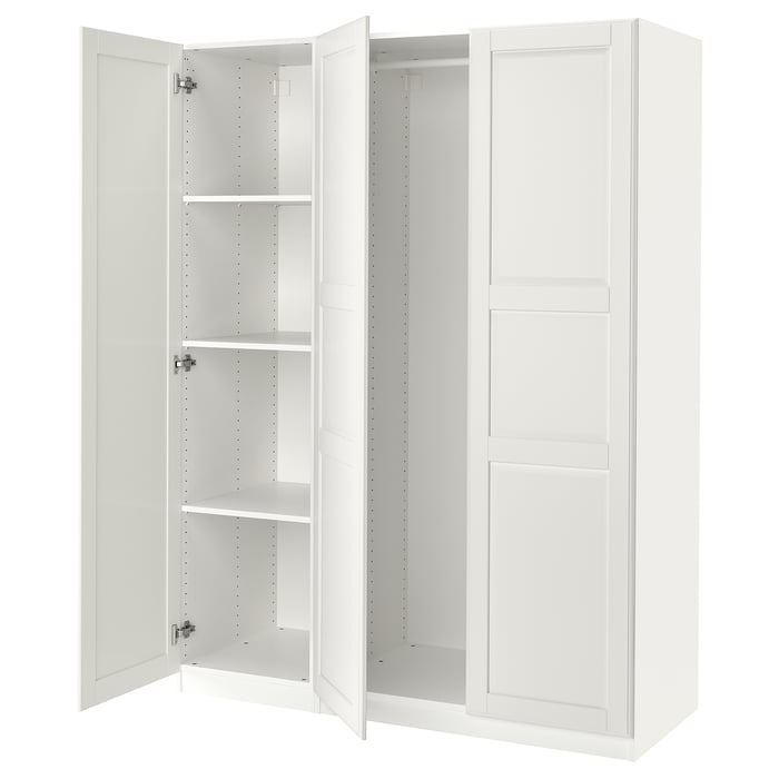PAX / TYSSEDAL wardrobe combination, white/mirror glass, 150x60x201 cm IKEA