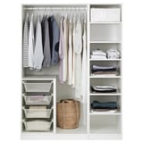 PAX / VIKANES Wardrobe combination, white/white, 150x60x201 cm