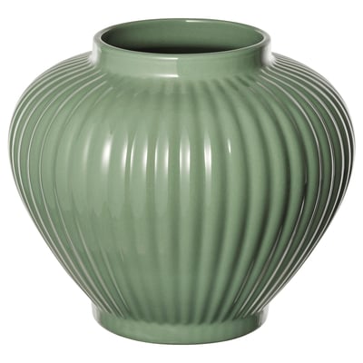 PELARBJÖRK Vase, grey-green, 20 cm