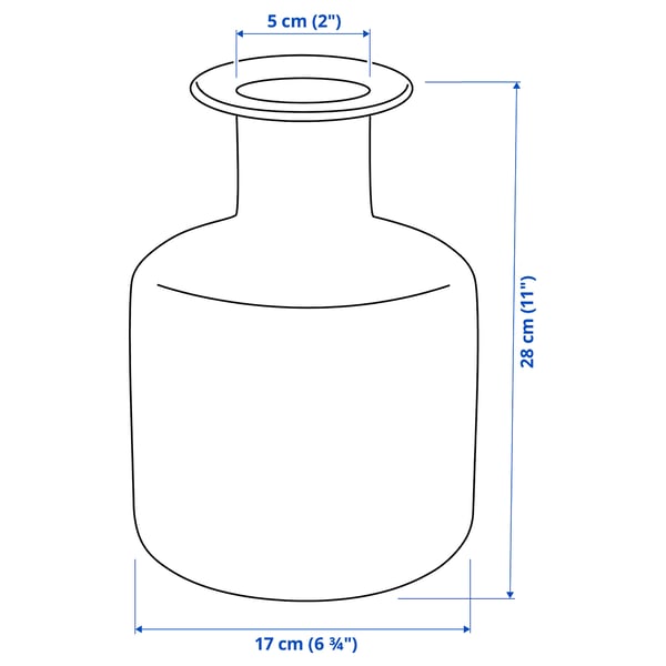 PEPPARKORN Vase, grey, 17 cm