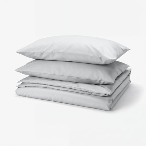 PILTANDVINGE Duvet cover and 2 pillowcases, grey, 200x230/50x80 cm