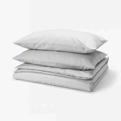 PILTANDVINGE Duvet cover and 2 pillowcases, grey, 200x230/50x80 cm