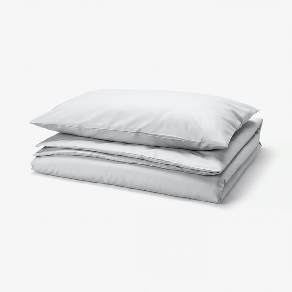 PILTANDVINGE Duvet cover and pillowcase, grey, 150x200/50x80 cm