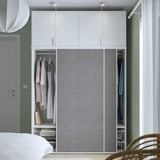 PLATSA Wardrobe w 2 sliding doors+4 doors, white Larkollen/dark grey FONNES white, 160x57x241 cm