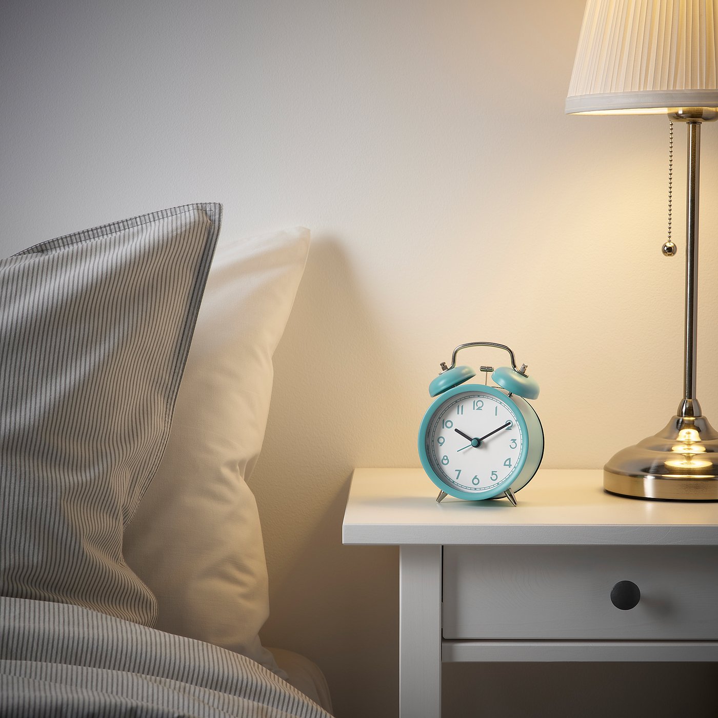 PLIRA alarm clock, turquoise, 10 cm - IKEA