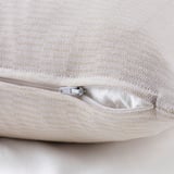PLOMMONROS Cushion cover, beige/white, 50x50 cm