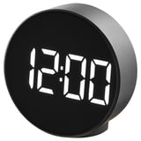 PLUGGET Alarm clock, black, 11 cm