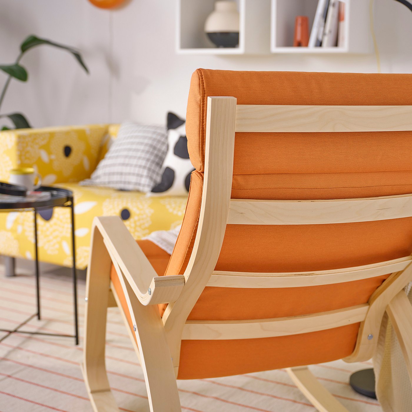 POÄNG rocking-chair, birch veneer/Knisa bright orange - IKEA POÄNG rocking-chair, birch veneer/Knisa bright orange - IKEA