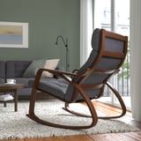 POÄNG Rocking-chair, brown/Gunnared dark grey