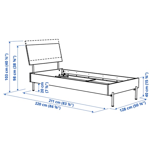 RÅDMANSÖ Bed frame, brown walnut effect/Lönset, 120x200 cm