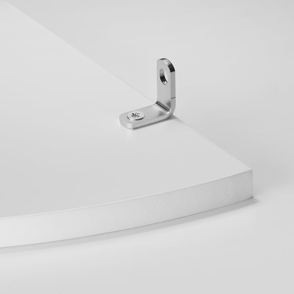 Minimalist wall shelf with sturdy metallic bracket. Crafted with smooth fibreboard and polished finish.