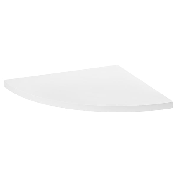 White wall shelf, simple design, corner shape, fiberboard & acrylic paint.