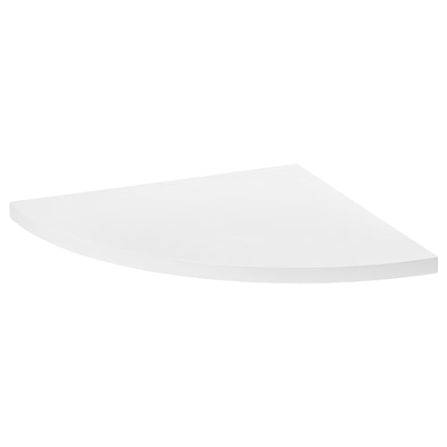 White wall shelf, simple design, corner shape, fiberboard & acrylic paint.