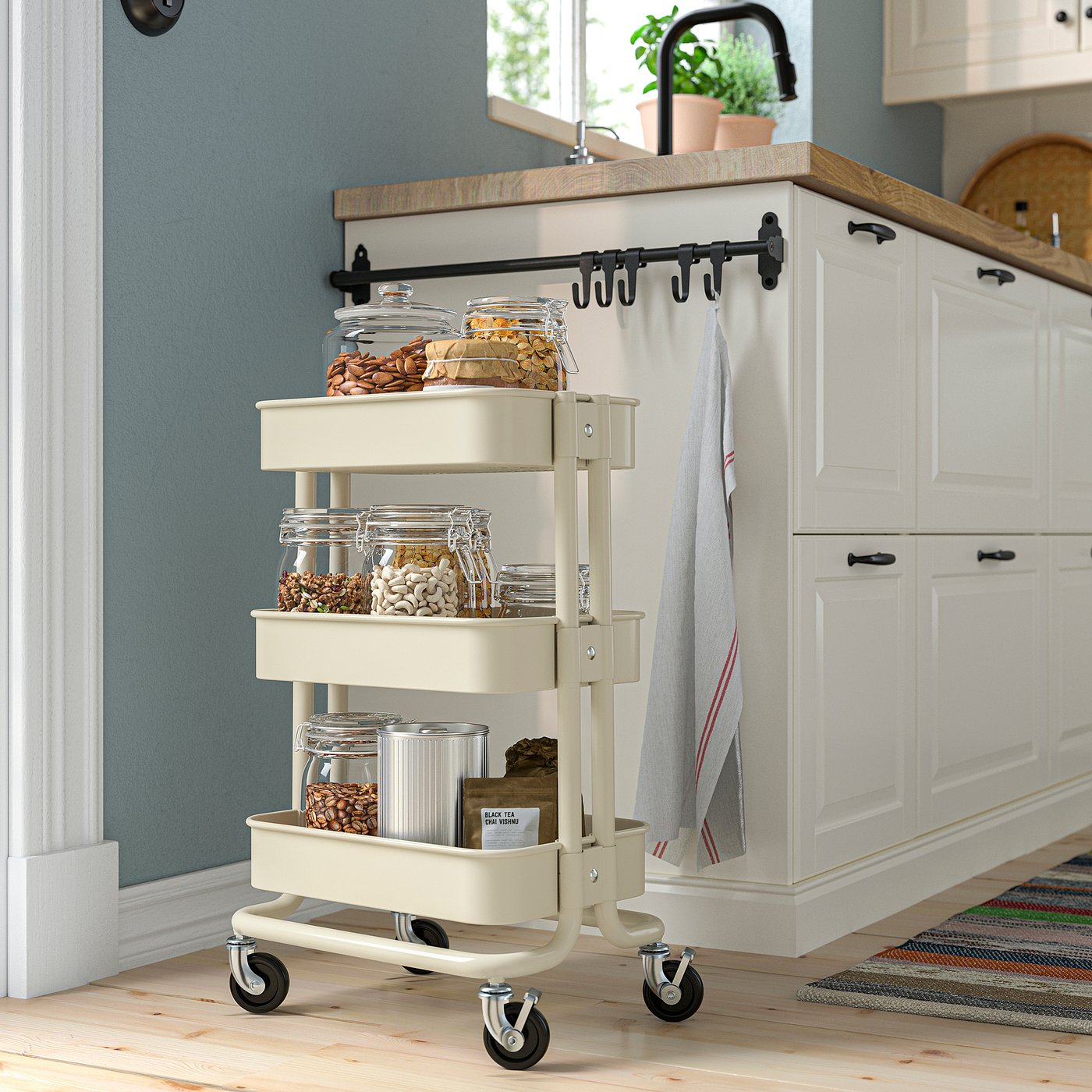 RÅSKOG trolley, beige, 28x38x61 cm - IKEA