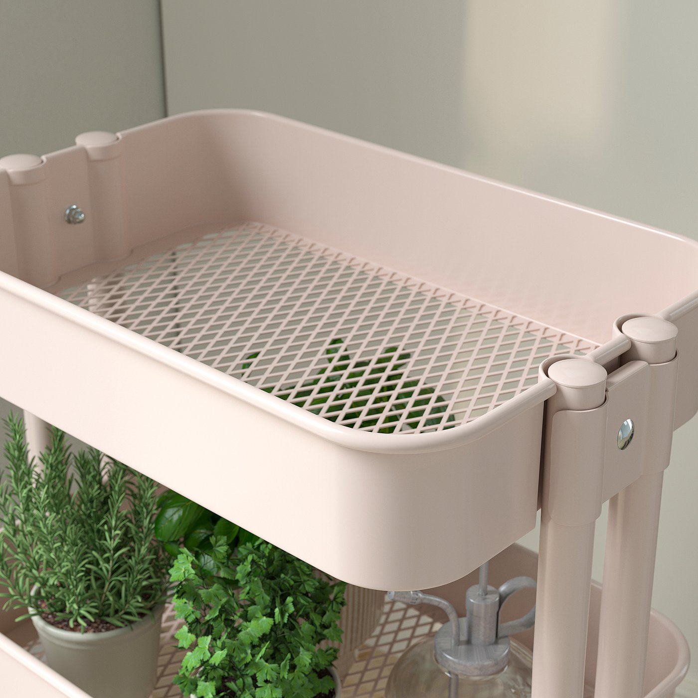 RÅSKOG ロースコグ ワゴン　ピンク　35x45x77 cm RÅSKOG trolley, pink, 35x45x77 cm - IKEA