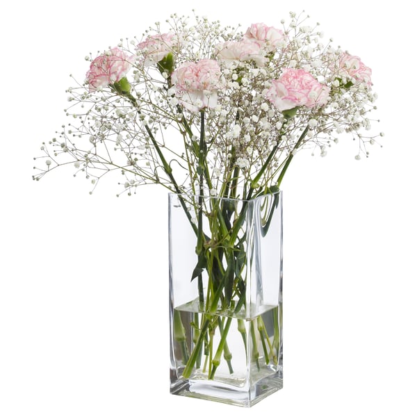 REKTANGEL Vase, clear glass, 22 cm