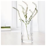 REKTANGEL Vase, clear glass, 22 cm
