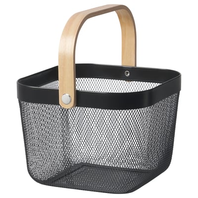 RISATORP Basket, dark grey, 25x26x18 cm