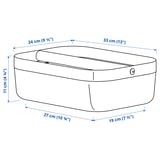 RISATORP Basket with compartments, white, 33x24x11 cm