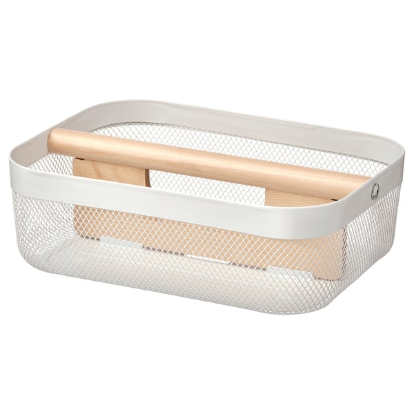 RISATORP Basket with compartments, white, 33x24x11 cm