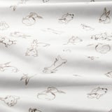RÖDHAKE Duvet cover 1 pillowcase for cot, rabbit pattern/white/beige, 110x125/35x55 cm