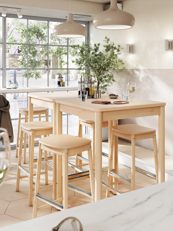 RÖNNINGE Bar table, birch, 75x75 cm