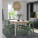 RÖNNINGE / RÖNNINGE Table and 4 chairs, birch/green, 155/210 cm