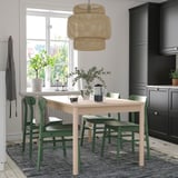 RÖNNINGE / RÖNNINGE Table and 4 chairs, birch/green, 155/210 cm