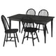 ROSENTORP / SKOGSTA Table and 4 chairs, black/black, 155/215x87 cm