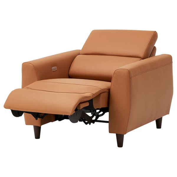 RULLERUM Recliner, electric, Grann/Bomstad golden-brown
