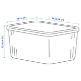 RYKTA Storage box with lid, transparent grey-blue, 18x24x12 cm/3.5 l