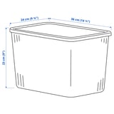 RYKTA Storage box with lid, transparent grey-blue, 24x36x23 cm/14.5 l